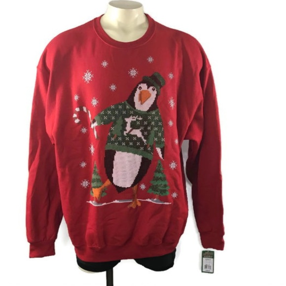 NWT Stumbling Penguin ugly Christmas Sweater X-Mas - Picture 2 of 7